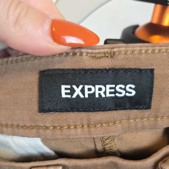 Express Men's 365 Comfort Super Skinny Hyper Stretch Tan Chino Pants - Picture 2 of 10